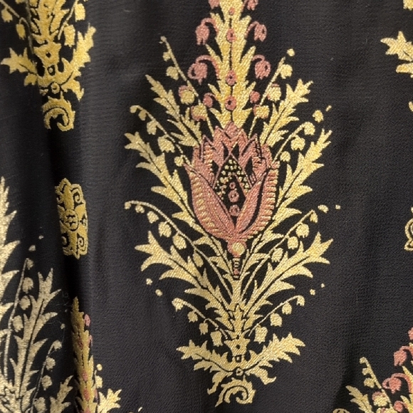 Language Black Top with Gold and Pink Pattern - Picture 2 of 3